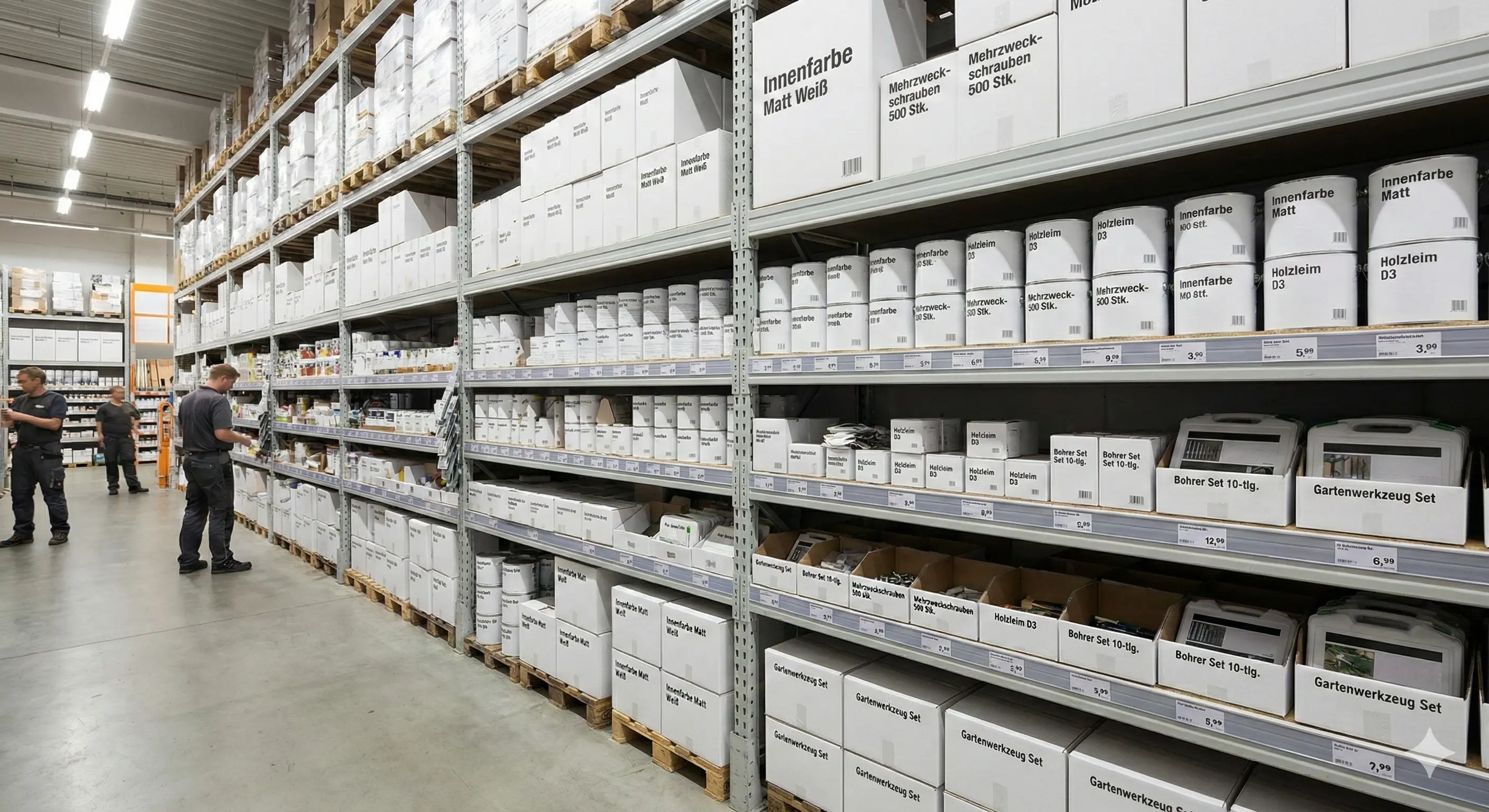 Regalwand im Baumarkt